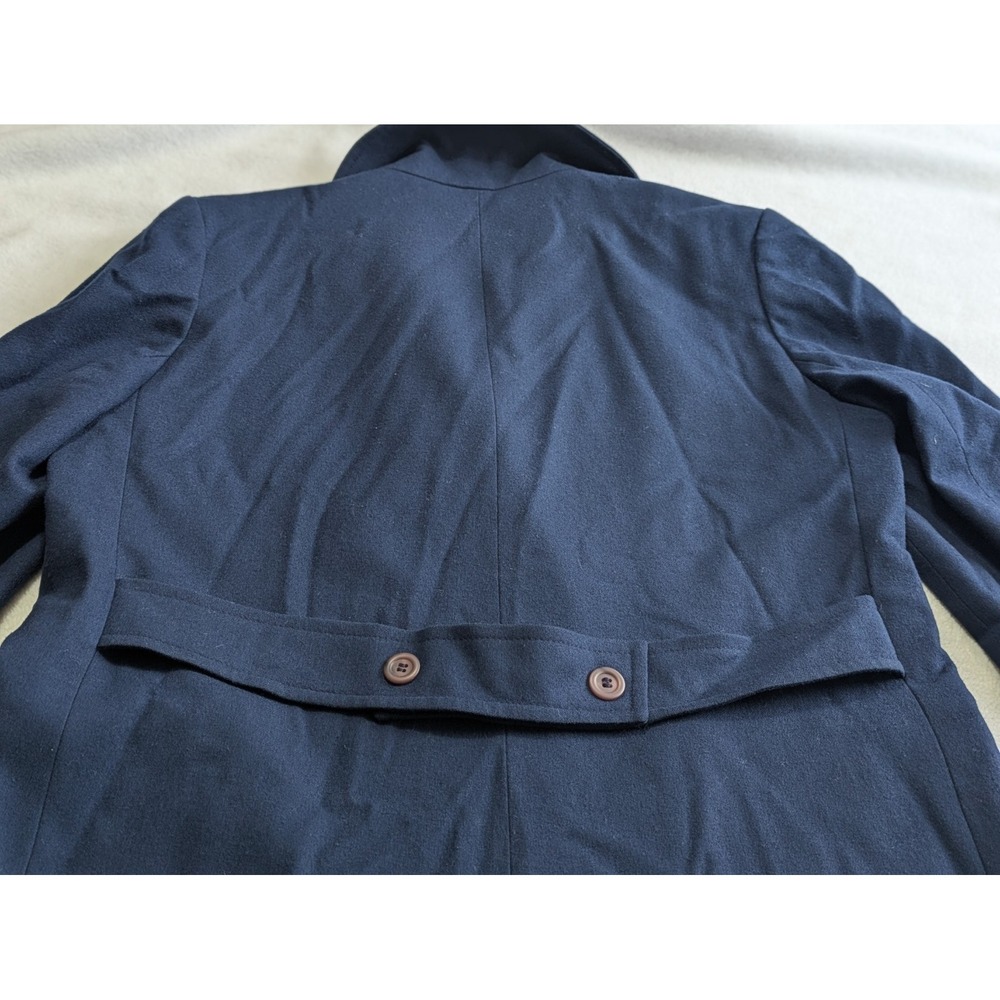 Pendleton Women's Coat Vintage 100% Virgin Wool Navy Blue Trench Size 10 Preppy - Picture 12 of 16
